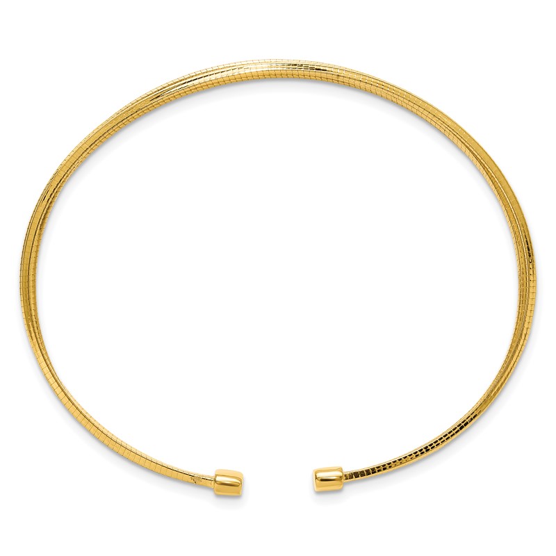 Sterling Silver Gold-plated Polished and Textured Cuff Bracelet