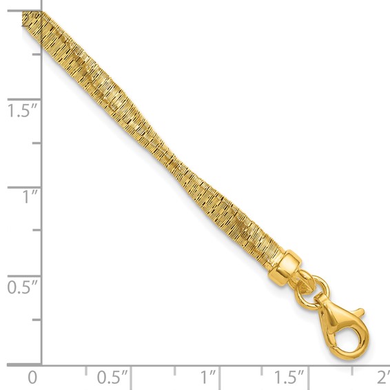 Leslie's Sterling Silver Gold-pl Twist Texture Wrapped w/1in ext. Bracelet