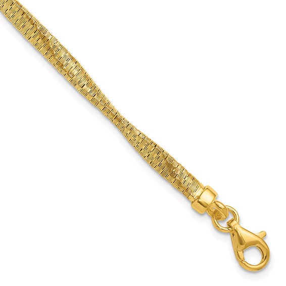 Leslie's Sterling Silver Gold-pl Twist Texture Wrapped w/1in ext. Bracelet