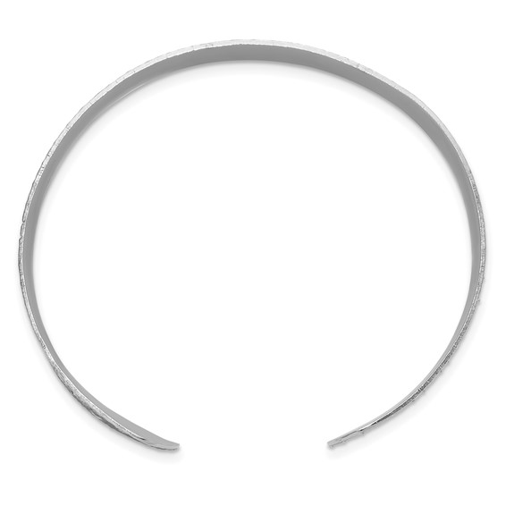 Leslie's Sterling Silver Rhodium-plated Textured Bangle