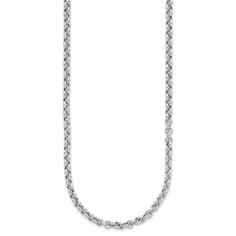Sterling Silver RH-plated Fancy Link Necklace