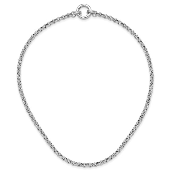 Leslie's Sterling Silver RH-plated Fancy Link Necklace