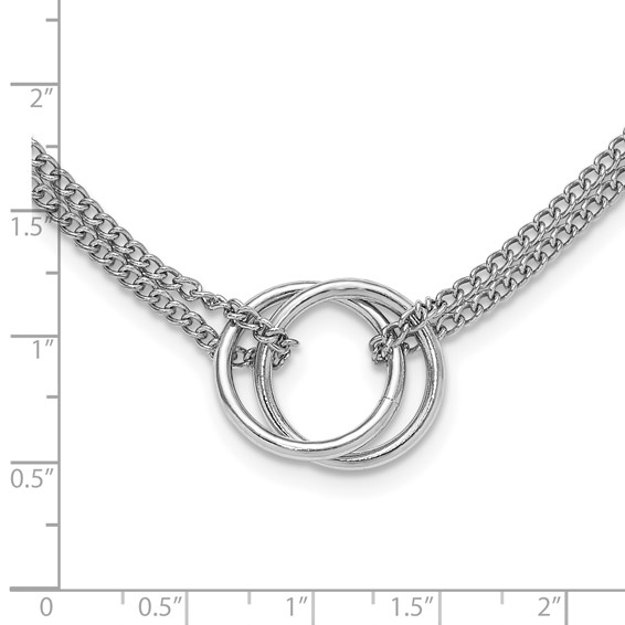 Leslie's Sterling Silver RH-plt Multi-Strand Circles w/ 2in ext. Necklace