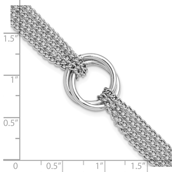 Leslie's Sterling Silver RH-plt Multi-Strand Circles w/ 1in ext. Bracelet