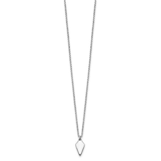 Leslie's Sterling Silver Rh-plated Polished Arrowhead w/1in ext. Necklace