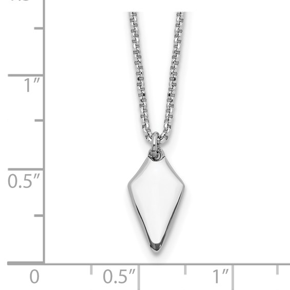 Leslie's Sterling Silver Rh-plated Polished Arrowhead w/1in ext. Necklace