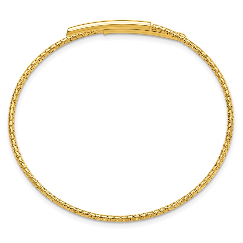 Sterling Silver Gold-plated Polished Bypass Cuff Bangle