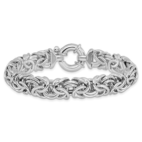 Leslie's Sterling Silver RH-plated Fancy Link Bracelet
