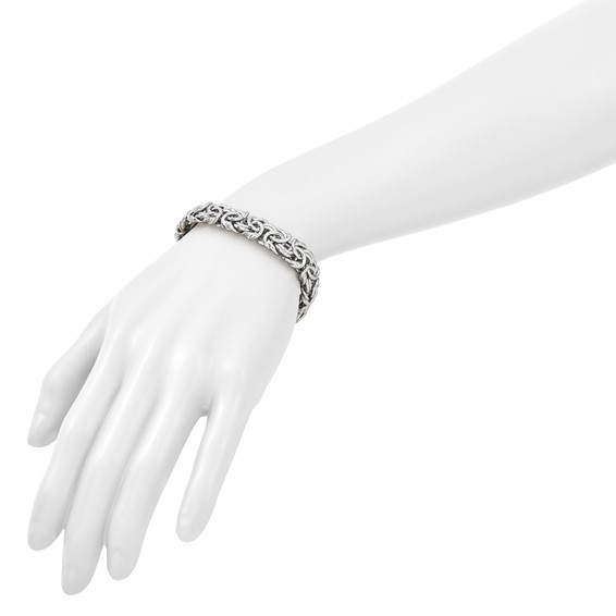 Leslie's Sterling Silver RH-plated Fancy Link Bracelet