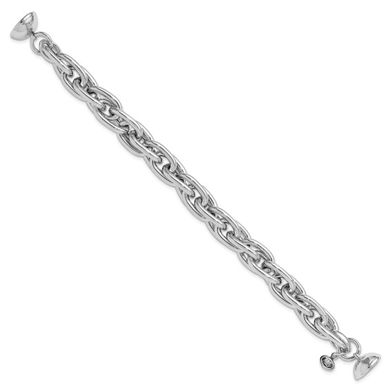 Leslie's Sterling Silver Rhodium-plated 7.5in Link Bracelet