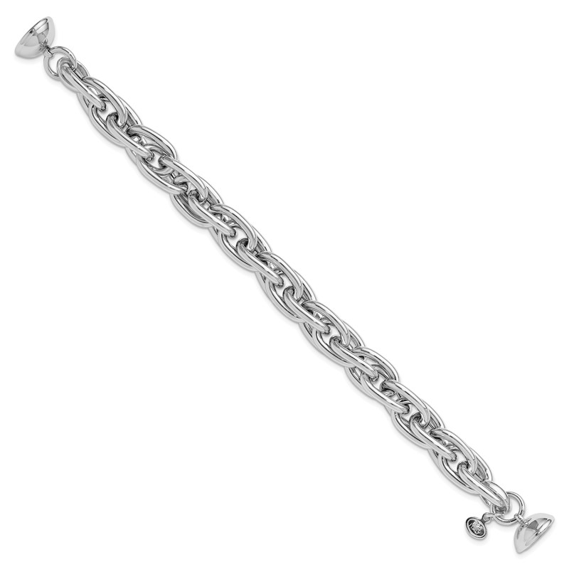 Sterling Silver Rhodium-plated 7.5in Link Bracelet