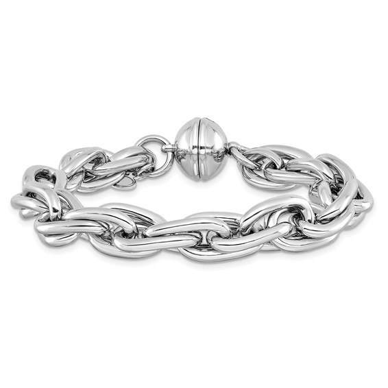Leslie's Sterling Silver Rhodium-plated 7.5in Link Bracelet
