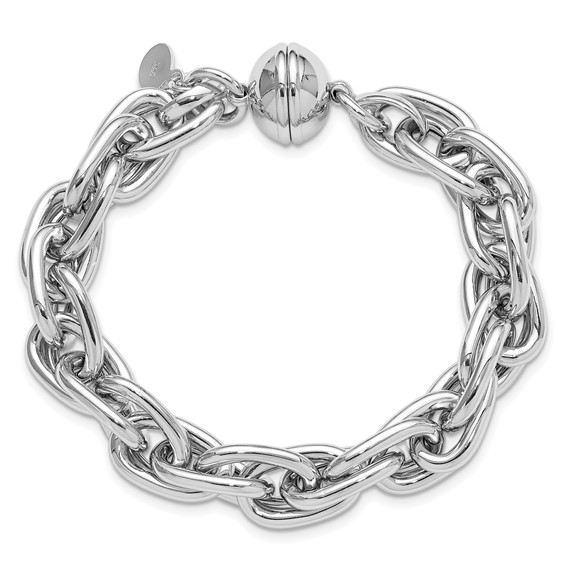 Leslie's Sterling Silver Rhodium-plated 7.5in Link Bracelet