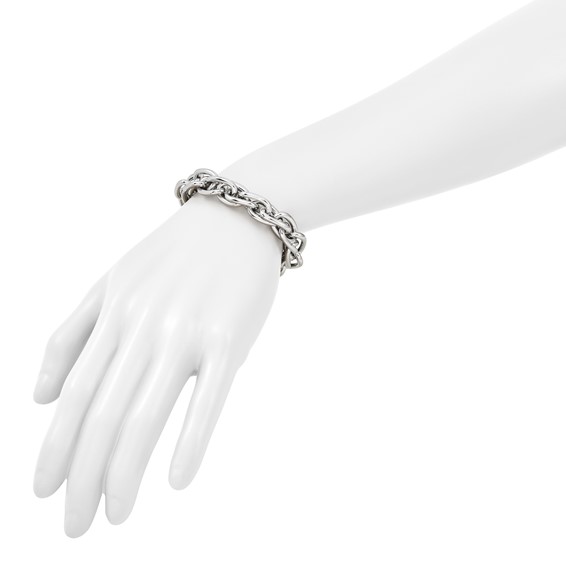 Leslie's Sterling Silver Rhodium-plated 7.5in Link Bracelet