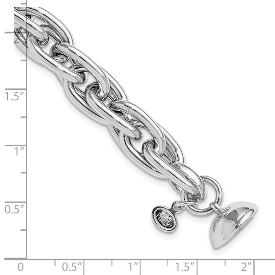 Leslie's Sterling Silver Rhodium-plated 7.5in Link Bracelet