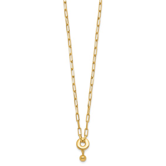 Leslie's Sterling Silver Gold-plated with 2in ext. Circle Necklace