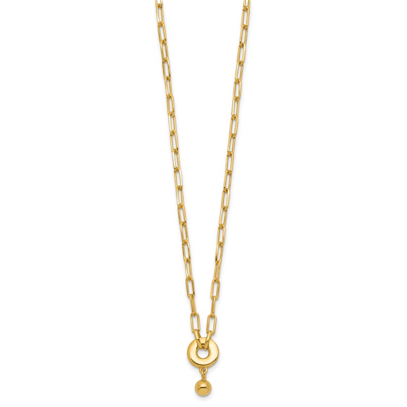 Sterling Silver Gold-plated with 2in ext. Circle Necklace