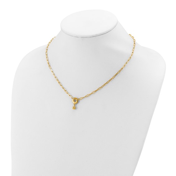 Leslie's Sterling Silver Gold-plated with 2in ext. Circle Necklace