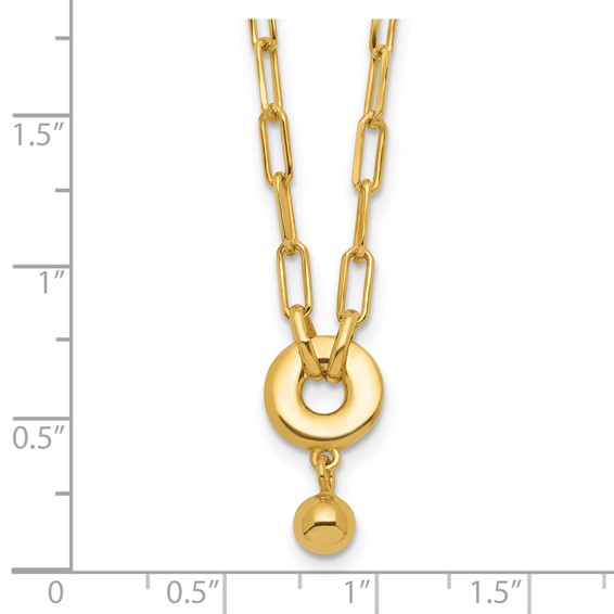 Leslie's Sterling Silver Gold-plated with 2in ext. Circle Necklace