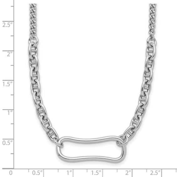 Leslie's Sterling Silver Rhodium-plated with 2in ext. Necklace