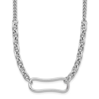 Leslie's Sterling Silver Rhodium-plated with 2in ext. Necklace