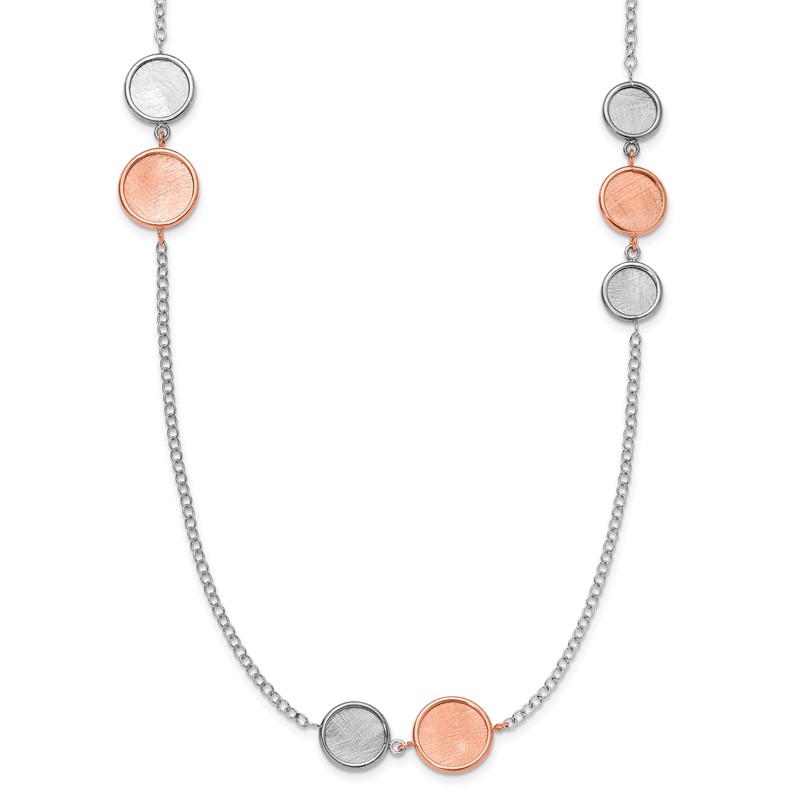 SS Rh-pl/Rose-tone Radiant Essence Polish/Scratch w/2in ext Neckla