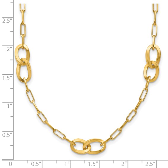 Leslie's Sterling Silver Gold-plated Fancy Link with 1in ext. Necklace