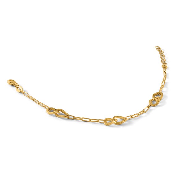 Leslie's Sterling Silver Gold-plated Fancy Link with 1in ext. Bracelet