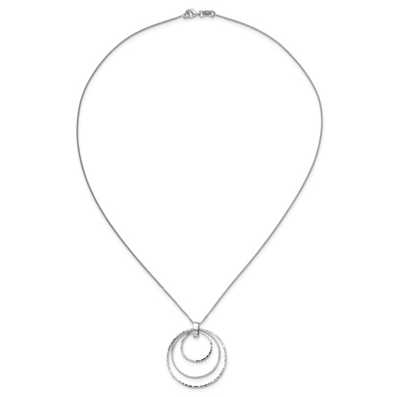 Leslie's Sterling Silver Rhodium-plated D/C Circles Necklace