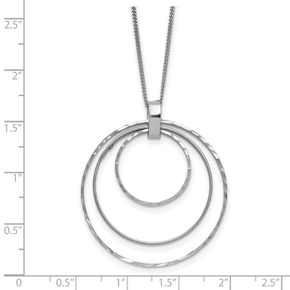 Leslie's Sterling Silver Rhodium-plated D/C Circles Necklace