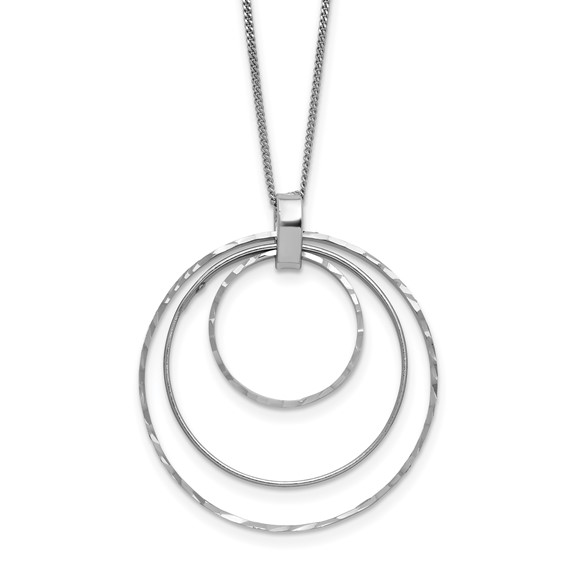 Leslie's Sterling Silver Rhodium-plated D/C Circles Necklace