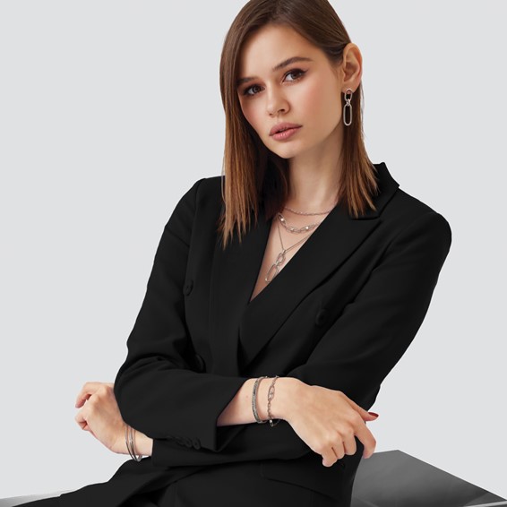 Leslie's Sterling Silver RH-plated Polished & Textured Bangle