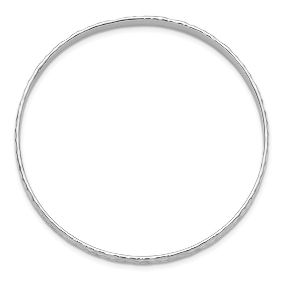 Leslie's Sterling Silver RH-plated Polished/Hammered Slip-On Bangle