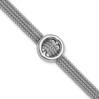 Leslie's Sterling Silver RH-plat Circle Multi-strand w/1in ext. Bracelet