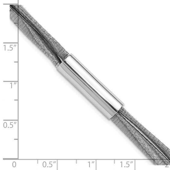 Leslie's SS RH-pltd Wire Wrapped 3-strand Bar w/ 1in Ext. Bracelet