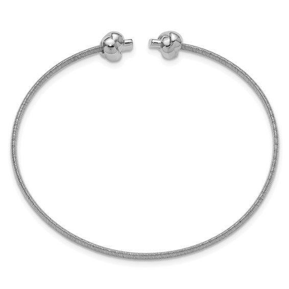 Leslie's SS RH-plated Polished Knots Wire Wrapped Cuff Bangle
