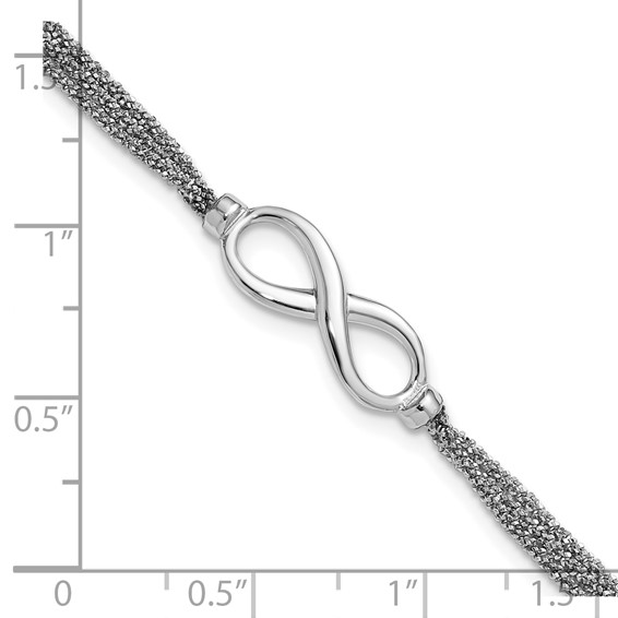 Leslie's SS RH-plated Multi-strand Infinity w/ 1in Ext. Bracelet