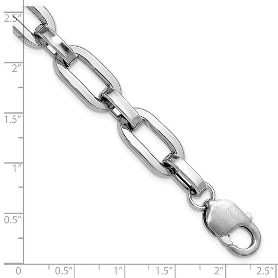 Leslie's Sterling Silver Rhodium-plated 10.5mm Oval Link Bracelet