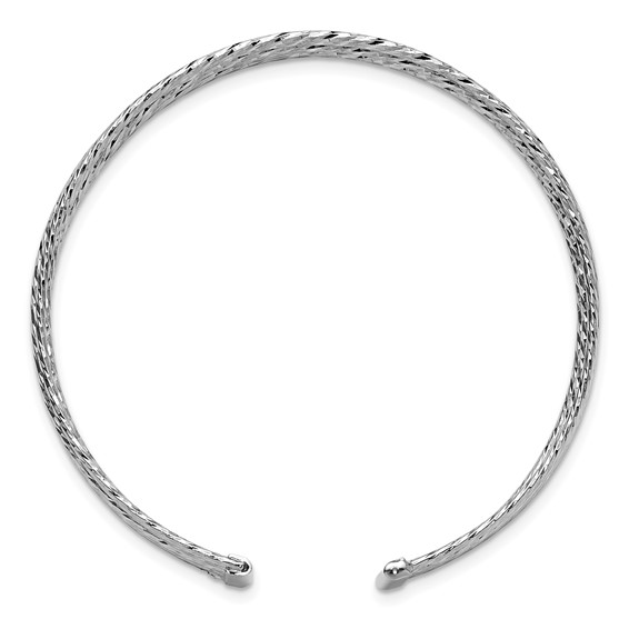 Leslie's SS RH-plated Polished and D/C 6-Wire Cuff Bangle