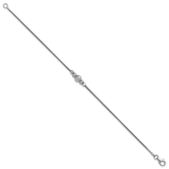 Leslie's Sterling Silver Rhodium-Plated with Beads Bracelet
