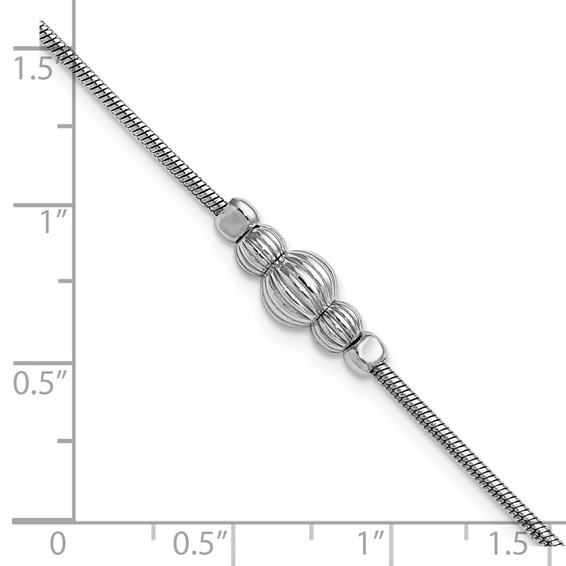 Leslie's Sterling Silver Rhodium-Plated with Beads Bracelet