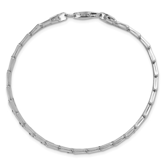 Leslie's Sterling Silver Rhodium-Plated Flat Fancy Link Bracelet