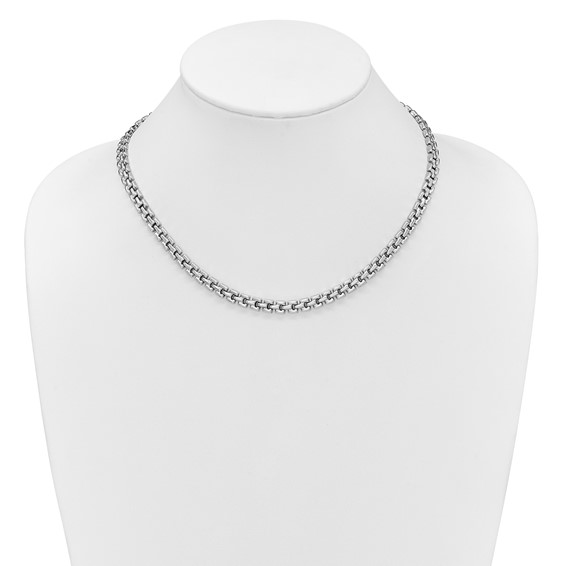 Leslie's Sterling Silver Rhodium-Plated Polished Fancy Link Necklace