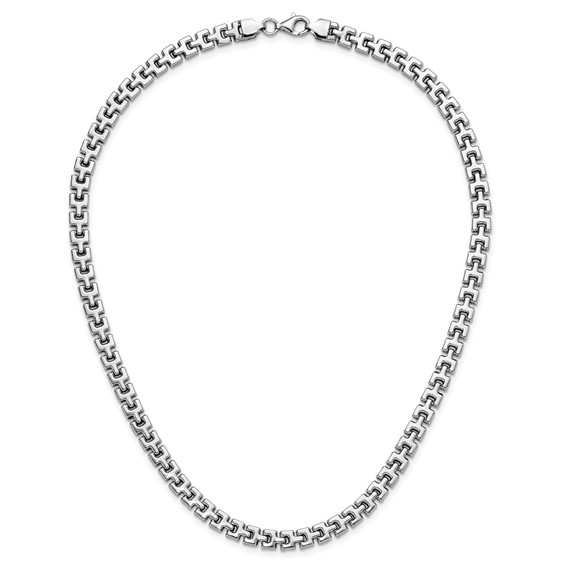 Leslie's Sterling Silver Rhodium-Plated Polished Fancy Link Necklace