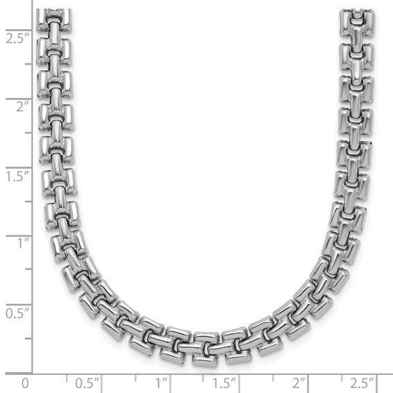Leslie's Sterling Silver Rhodium-Plated Polished Fancy Link Necklace