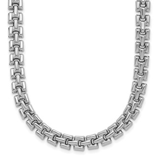Leslie's Sterling Silver Rhodium-Plated Polished Fancy Link Necklace