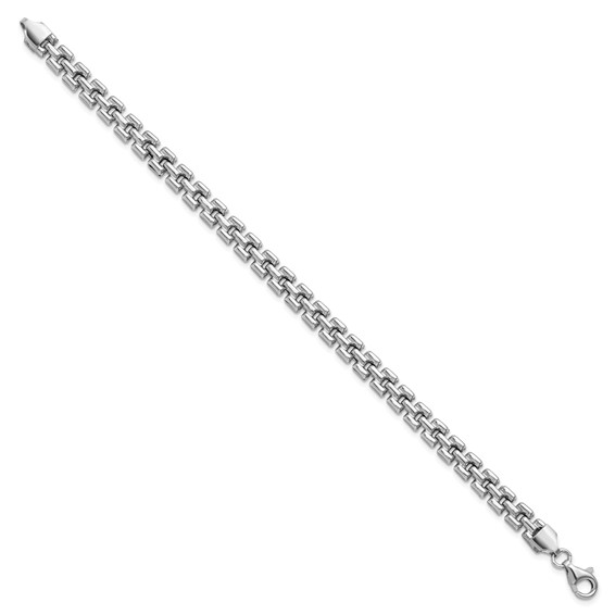 Leslie's Sterling Silver Rhodium-Plated Fancy Link Bracelet