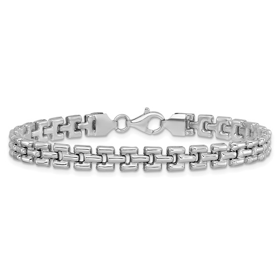 Leslie's Sterling Silver Rhodium-Plated Fancy Link Bracelet