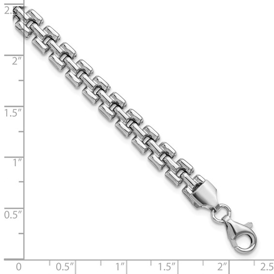 Leslie's Sterling Silver Rhodium-Plated Fancy Link Bracelet