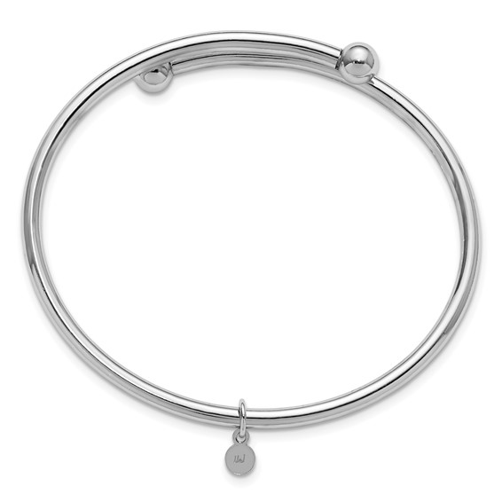 Leslie's Sterling Silver RH-plated Flexible Bypass Bangle
